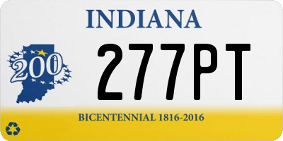 IN license plate 277PT