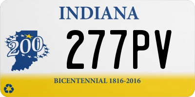 IN license plate 277PV