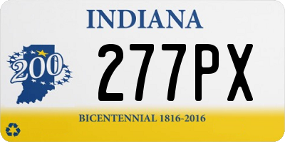 IN license plate 277PX