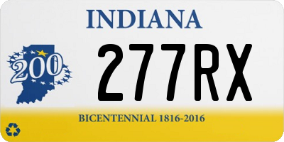 IN license plate 277RX