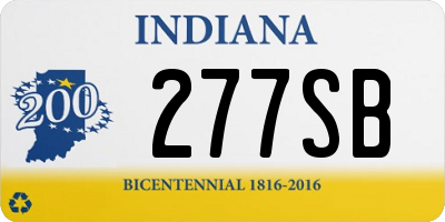 IN license plate 277SB