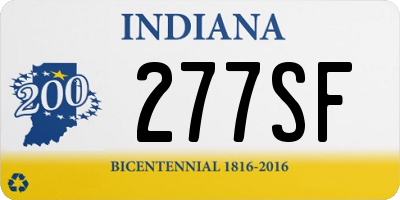 IN license plate 277SF