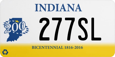 IN license plate 277SL