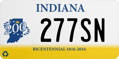 IN license plate 277SN