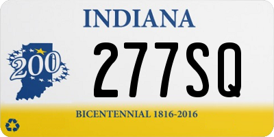 IN license plate 277SQ