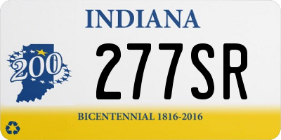 IN license plate 277SR