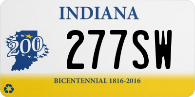 IN license plate 277SW