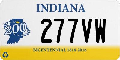 IN license plate 277VW