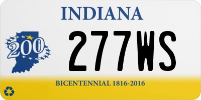 IN license plate 277WS