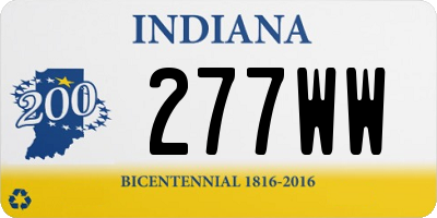 IN license plate 277WW