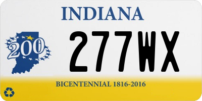 IN license plate 277WX