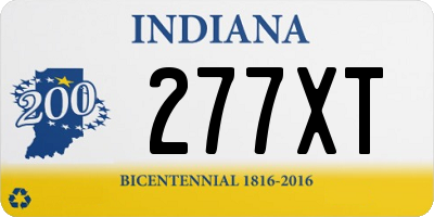 IN license plate 277XT