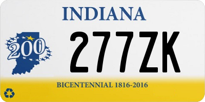 IN license plate 277ZK