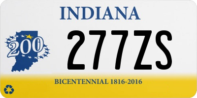 IN license plate 277ZS