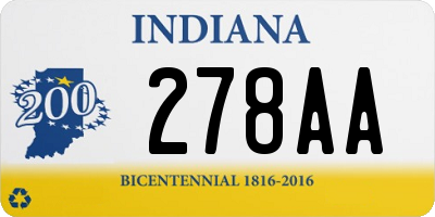 IN license plate 278AA