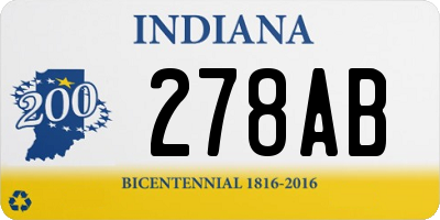 IN license plate 278AB