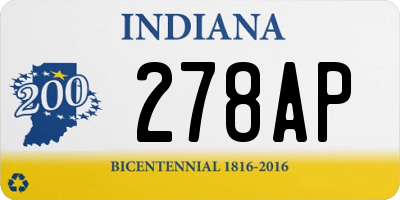 IN license plate 278AP