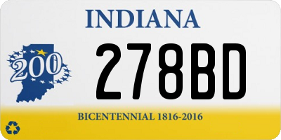 IN license plate 278BD