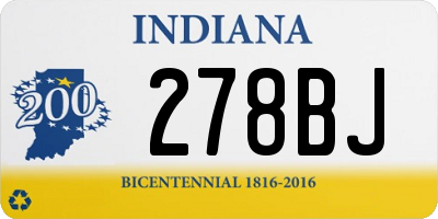 IN license plate 278BJ