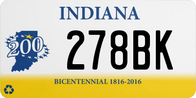 IN license plate 278BK