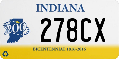 IN license plate 278CX