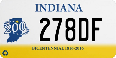 IN license plate 278DF