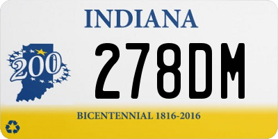 IN license plate 278DM