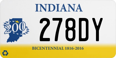 IN license plate 278DY