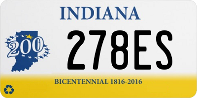 IN license plate 278ES