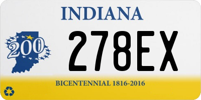 IN license plate 278EX