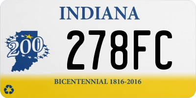 IN license plate 278FC