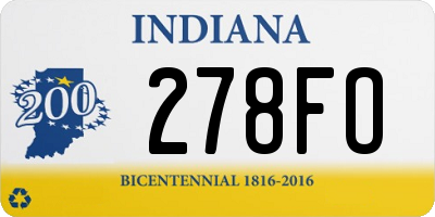 IN license plate 278FO