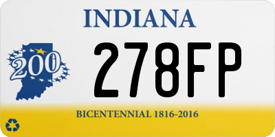 IN license plate 278FP