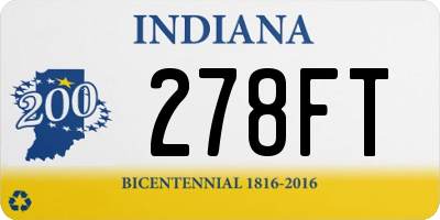 IN license plate 278FT