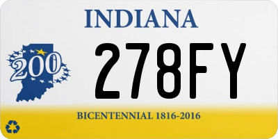 IN license plate 278FY