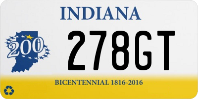 IN license plate 278GT