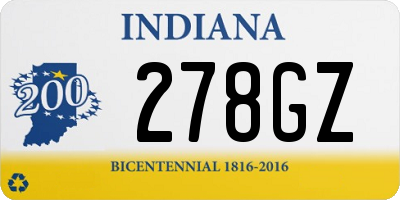 IN license plate 278GZ