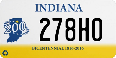 IN license plate 278HO