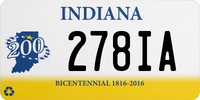IN license plate 278IA