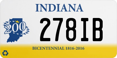 IN license plate 278IB