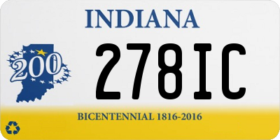 IN license plate 278IC