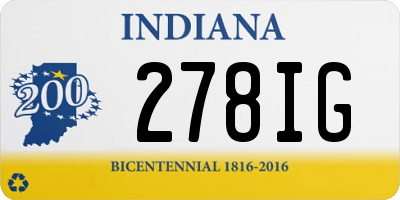 IN license plate 278IG