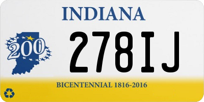 IN license plate 278IJ