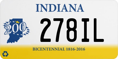 IN license plate 278IL