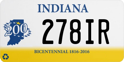 IN license plate 278IR