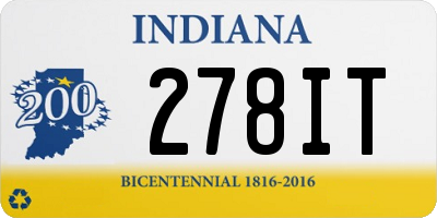 IN license plate 278IT