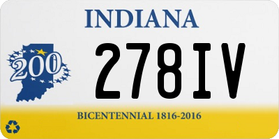 IN license plate 278IV