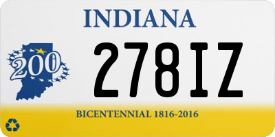 IN license plate 278IZ