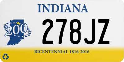 IN license plate 278JZ