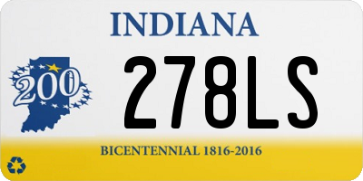 IN license plate 278LS